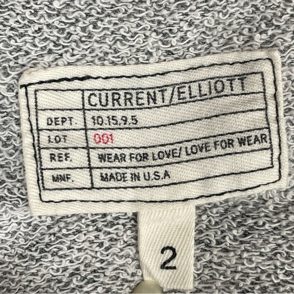 Current/Elliott The Ruffle Sleeve Sweatshirt in Heather Grey Size 2; US Medium - Picture 12 of 16